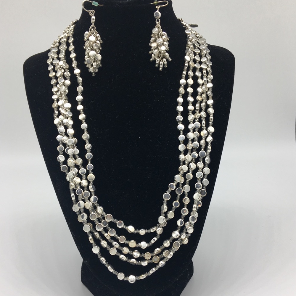 Multi-strand necklace and earrings